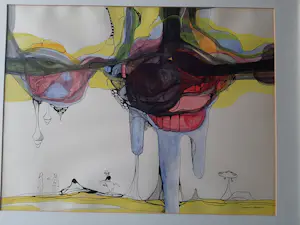 Lourens Lubbers - Gemende techniek, Dreigende wolken. kopen? Bied vanaf 45!