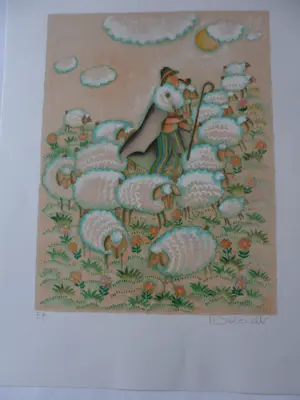 Francoise Deberdt - Litho, Titel. IN DE VELDEN - HERDER EN SCHAPEN kopen? Bied vanaf 35!