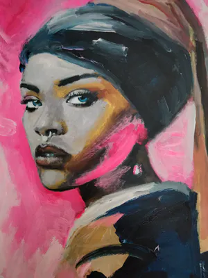 Peter Klashorst - Het meisje met de parel [en neusring] groot kopen? Bied vanaf 695!