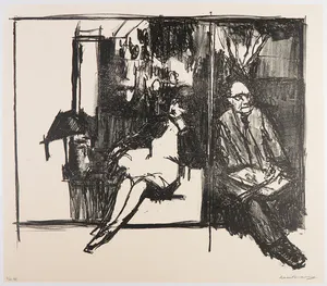 Kees Verwey - Litho, Kees en Jeanne in het atelier kopen? Bied vanaf 1!