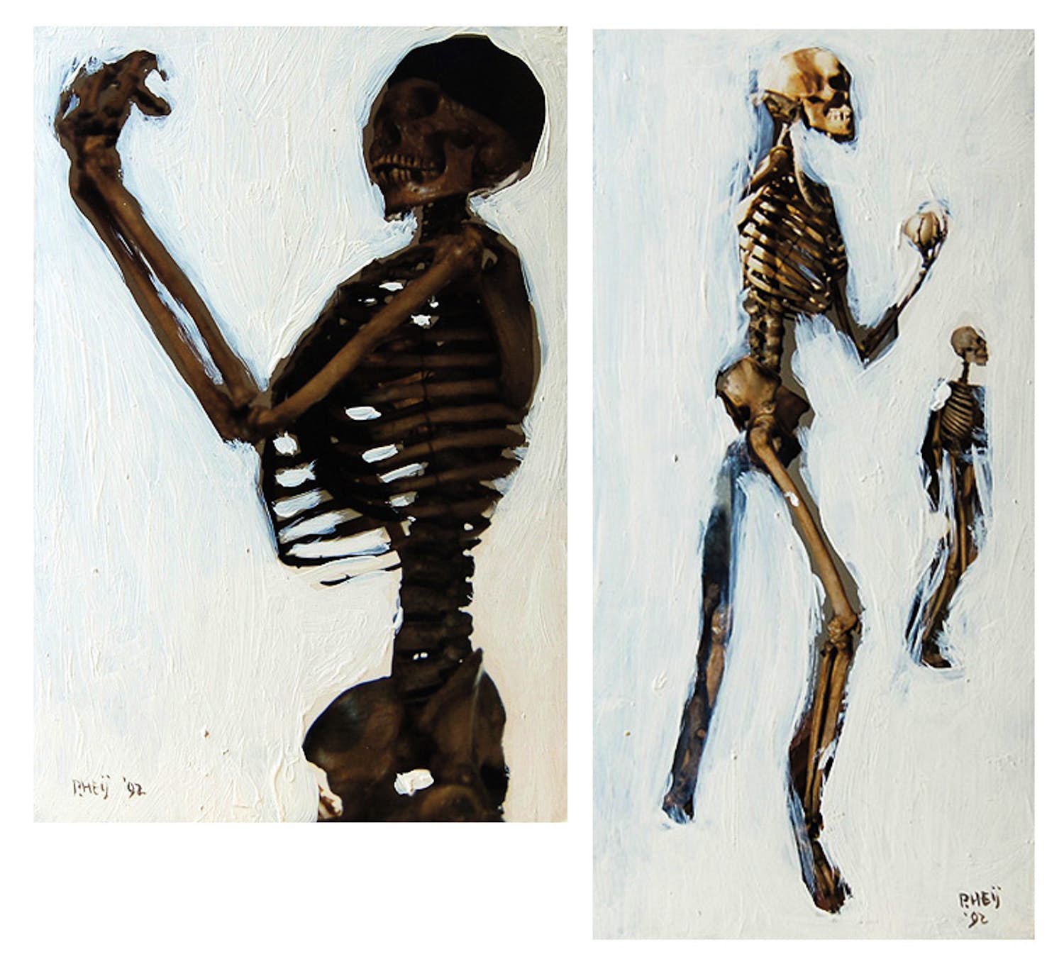 Peter Heij - Memento Mori 3 & 4 (2 stuks | gemengde techniek) verkocht voor € 90!