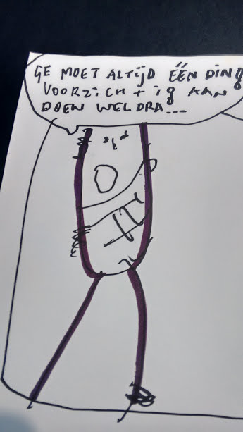 Herman Brood - tekening uit 1991 , hebbie de kwast goed vast  kopen? Bied vanaf 180!