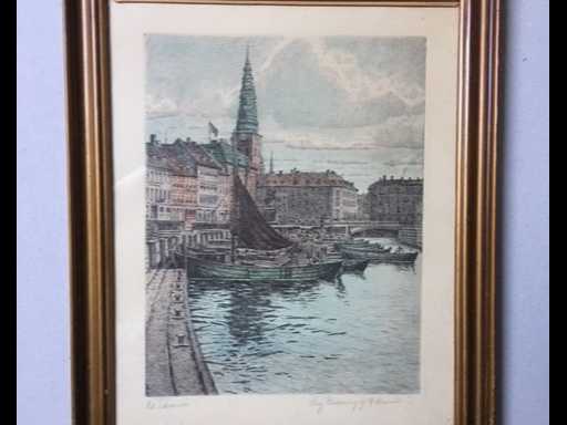 Niet of onleesbaar gesigneerd - Italiaans Strand - Havengezicht kopen? Bied vanaf 1!