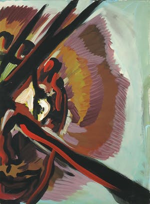 Niet of onleesbaar gesigneerd - Acryl op doek, Deel van gezicht I - Ingelijst kopen? Bied vanaf 1!