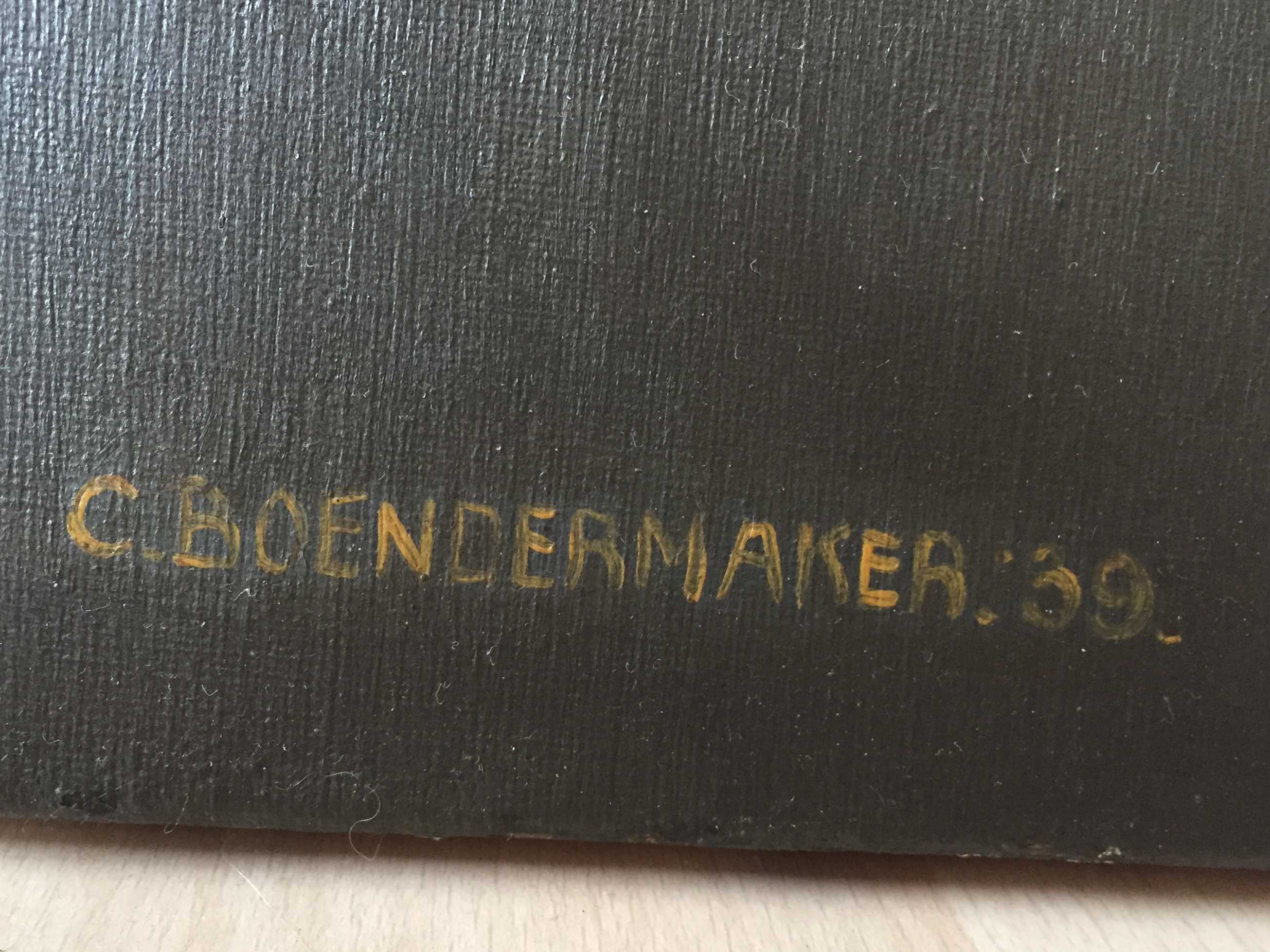 Kees Boendermaker - Stilleven (groot!) met eieren, banaan en schaal op rieten stoel kopen? Bied vanaf 650!