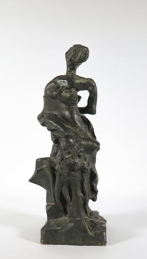 Almut Heer - Intrigerende groot bronzen beeld van een staande vrouw kopen? Bied vanaf 350!