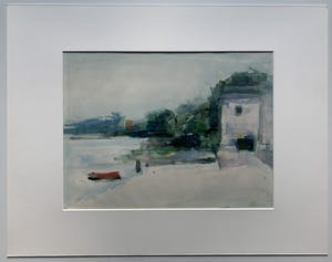 Hans Hellingwerf - aquarel | 'Huis aan de rivier' | 1978 (Uniek werk) kopen? Bied vanaf 60!