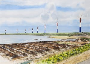 Niet of onleesbaar gesigneerd - Aquarel, Hollands landschap - Ingelijst kopen? Bied vanaf 1!