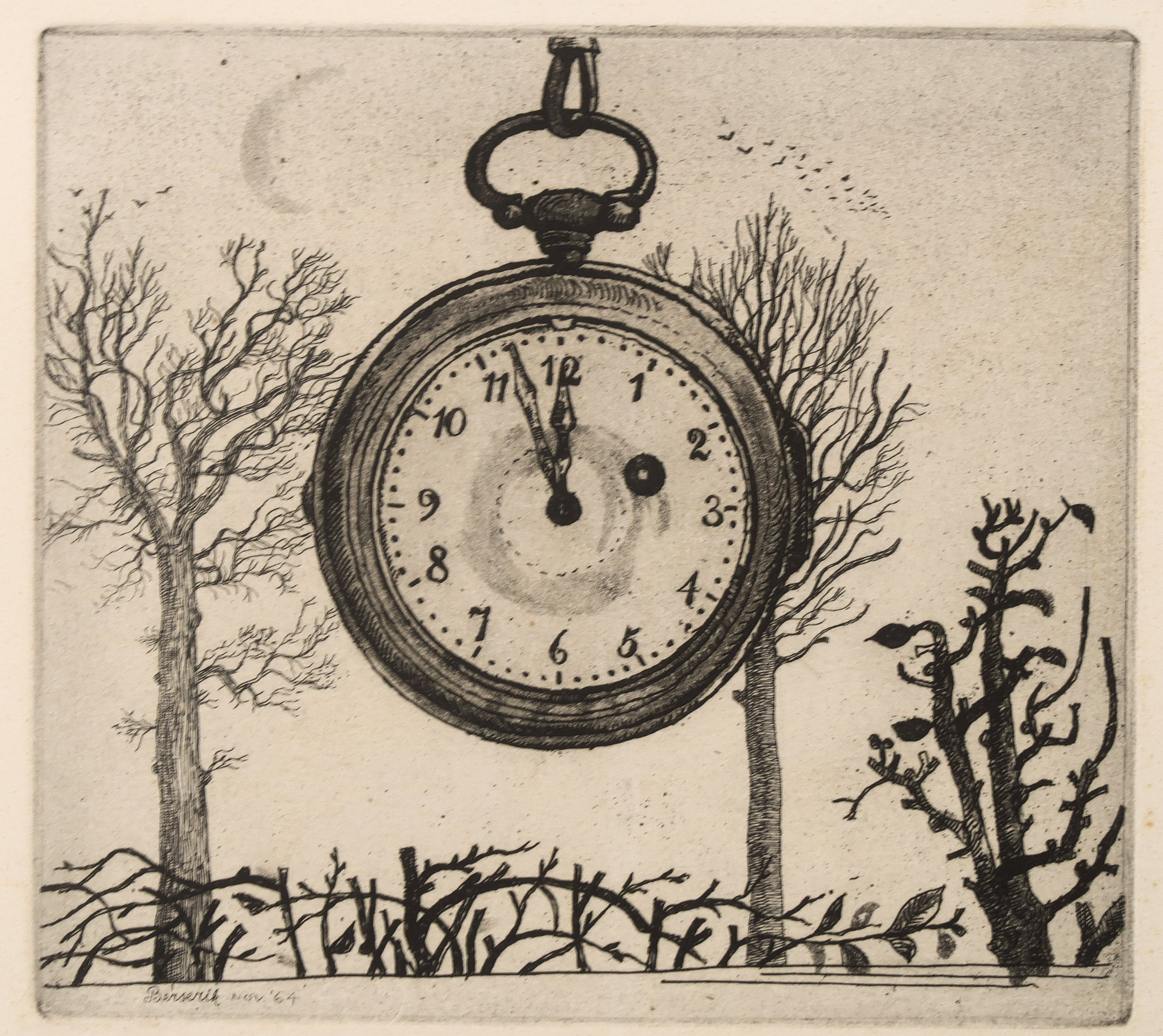 Herman Berserik - Ets, Klok  verkocht voor € 20!