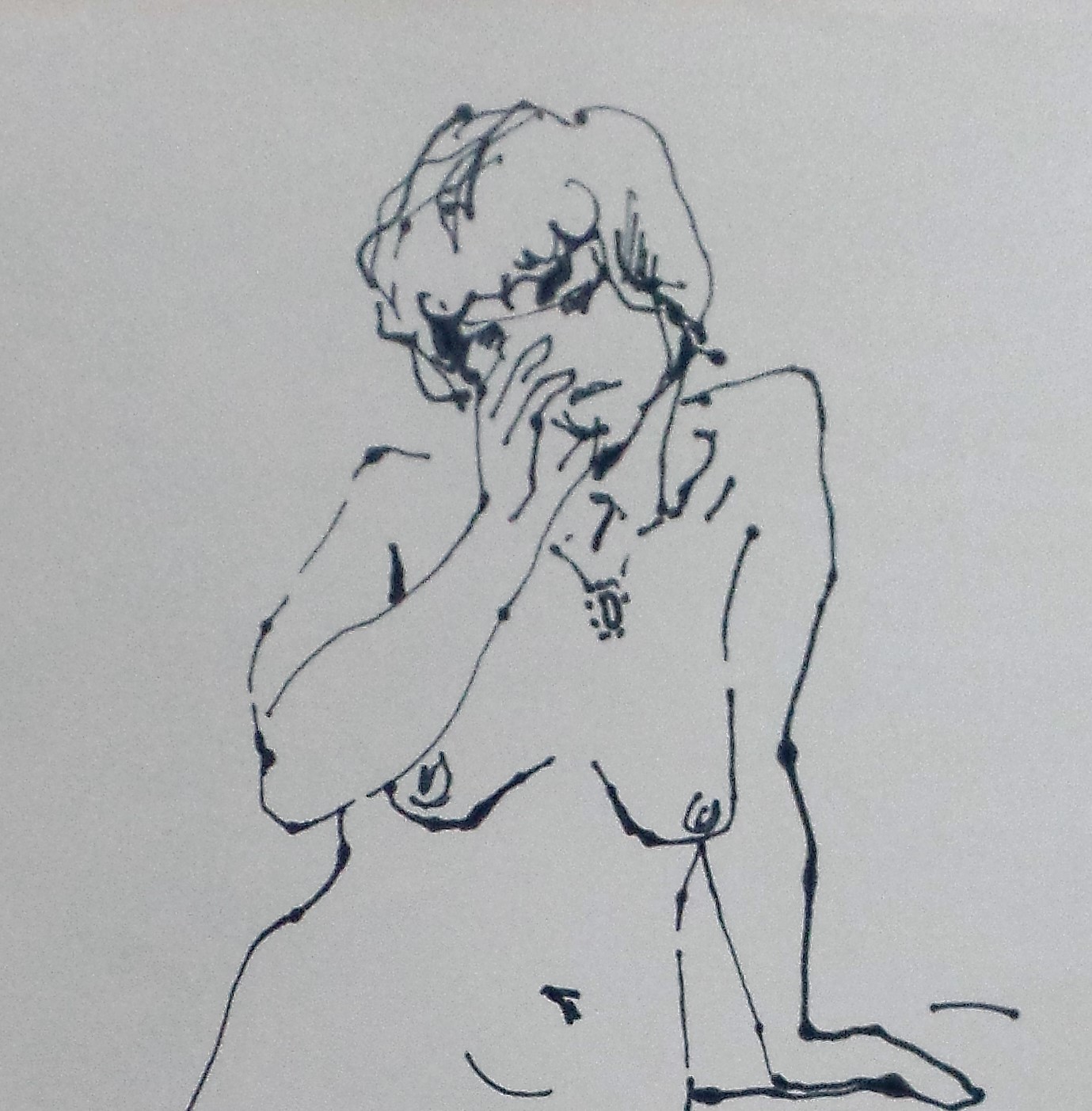 Piet Mulder - Naaktmodel 2 x - Tekening kopen? Bied vanaf 10!