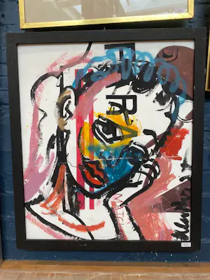 Peter Klashorst - Portret – Gemengde technieken op canvas – 77 x 66 cm kopen? Bied vanaf 750!