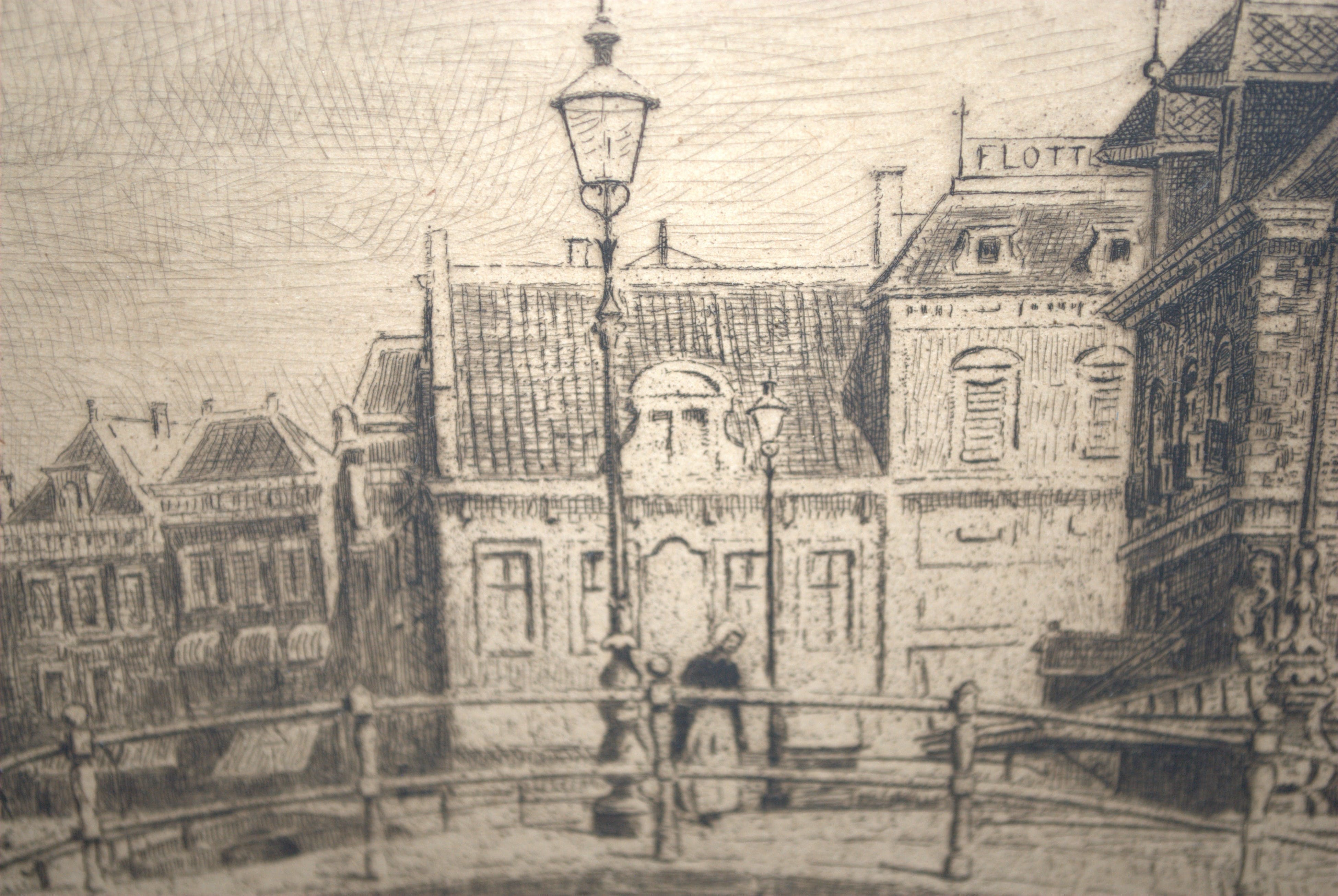 Simon de Heer - Leeuwarden, de Waag en Lange Pijp - ets kopen? Bied vanaf 40!