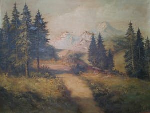 Niet of onleesbaar gesigneerd - boslandschap in prachtige lijst kopen? Bied vanaf 10!