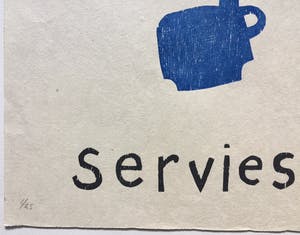 Klaas Gubbels - houtdruk ‘Servies - Service’ - 2010 - oplage 25. kopen? Bied vanaf 395!