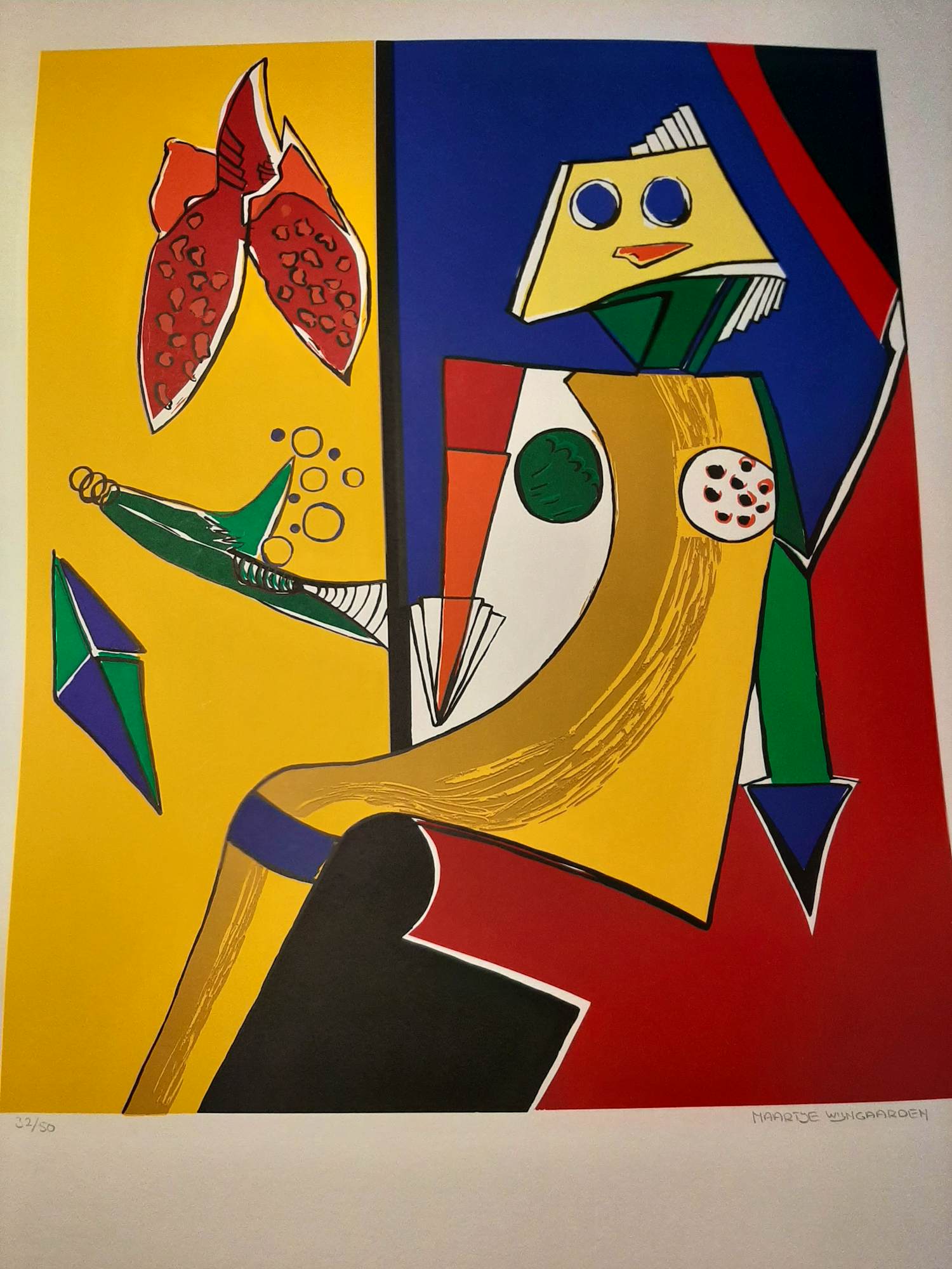 Maartje Wijngaarden - Zeefdruk ABSTRAKT Hand gesigneerd kopen? Bied vanaf 40!