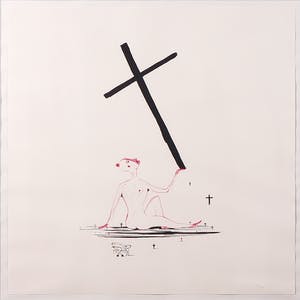 Henk Visch - Zeefdruk, De rode wolk - Ingelijst kopen? Bied vanaf 50!