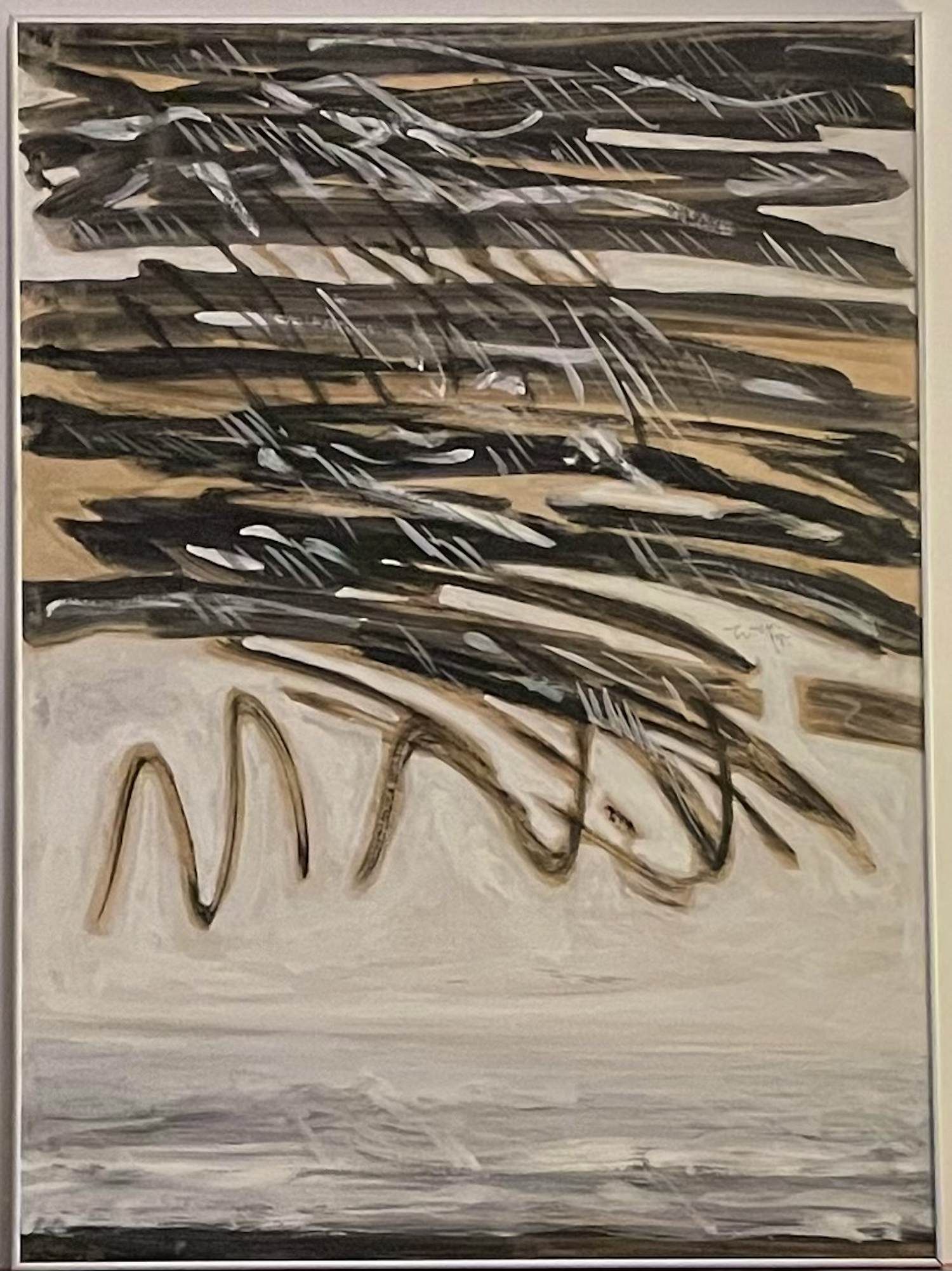 Henri de Wolf - Gouache - Dennen II verkocht voor € 150!