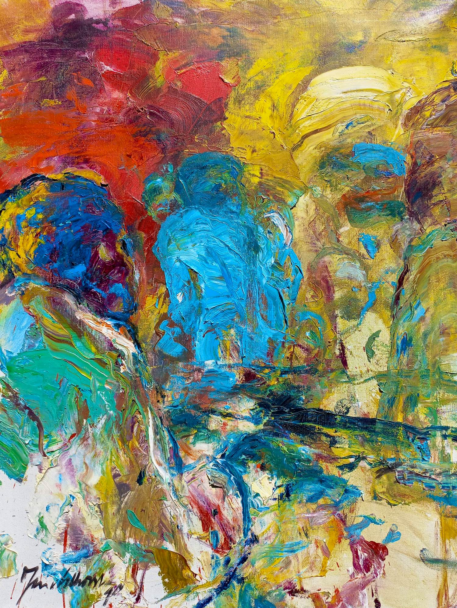 Jan van Lokhorst - Compositie met figuren, olieverf op doek (netjes ingelijst) kopen? Bied vanaf 795!