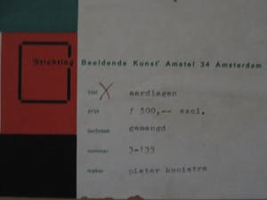 Pieter Kooistra - Friese alleskunner- Gemengde techniek 1970 - "Aardlagen" gesigneerd kopen? Bied vanaf 10!