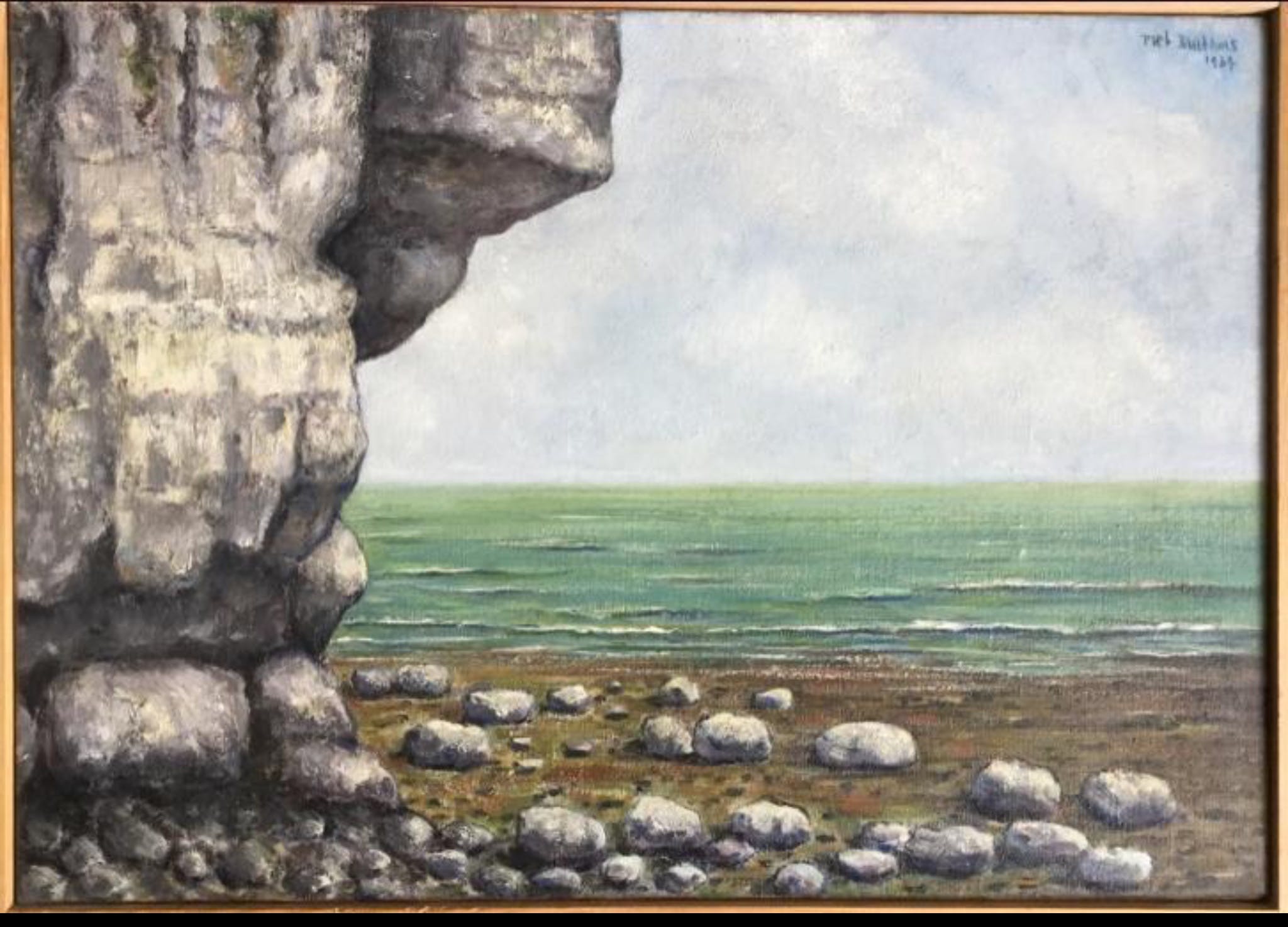 Piet Bulthuis - Schilderij van het strand van Yport te Normandië,gesigneerd en 1939 verkocht voor € 115!