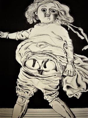 Herman Berserik - Zeldzame & grote Ets "verdraaide Pop" ZEER KLEINE OPLAGE (15ex) hand gesigneerd kopen? Bied vanaf 67!