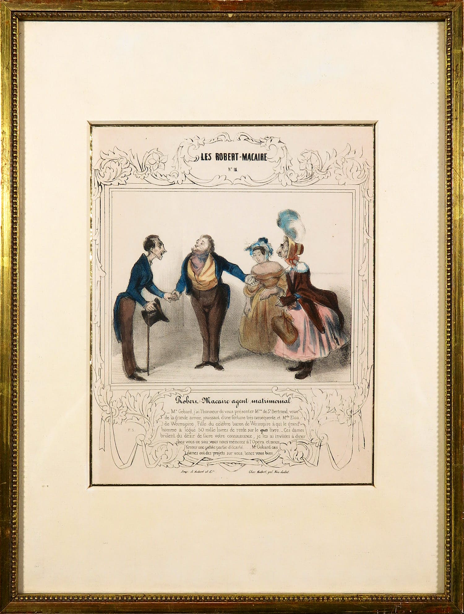 Honore Daumier - Litho, Les Robert-Macaire nr. 13 verkocht voor € 35!