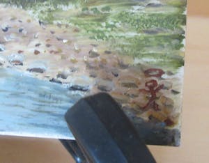 Niet of onleesbaar gesigneerd - Drieluik miniatuur schilderijtjes Indisch Landschap kopen? Bied vanaf 10!