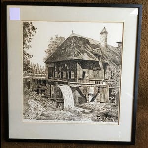 Niet of onleesbaar gesigneerd - C4151-8 - Houtzaagmolen bij kasteel te Vaassen kopen? Bied vanaf 10!
