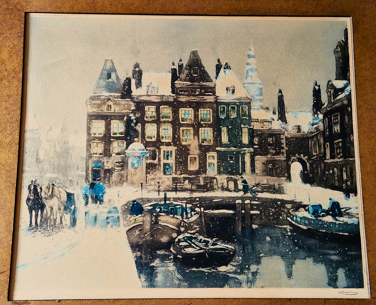 Henry Cassiers - Grote ca. 1910 Ets & Aquatint "winters Amsterdam rokin met beurspoortje" kopen? Bied vanaf 57!