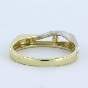 14k bicolour gouden ring bezet met briljant geslepen diamant 0.03ct kopen? Bied vanaf 140!
