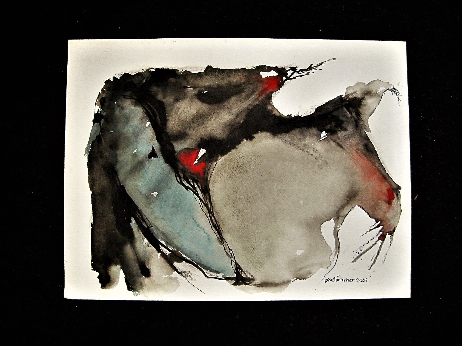 Jos Schimmer - Haarlems Abstract Expressionist - Gouache uit 2005 - gesigneerd kopen? Bied vanaf 1!