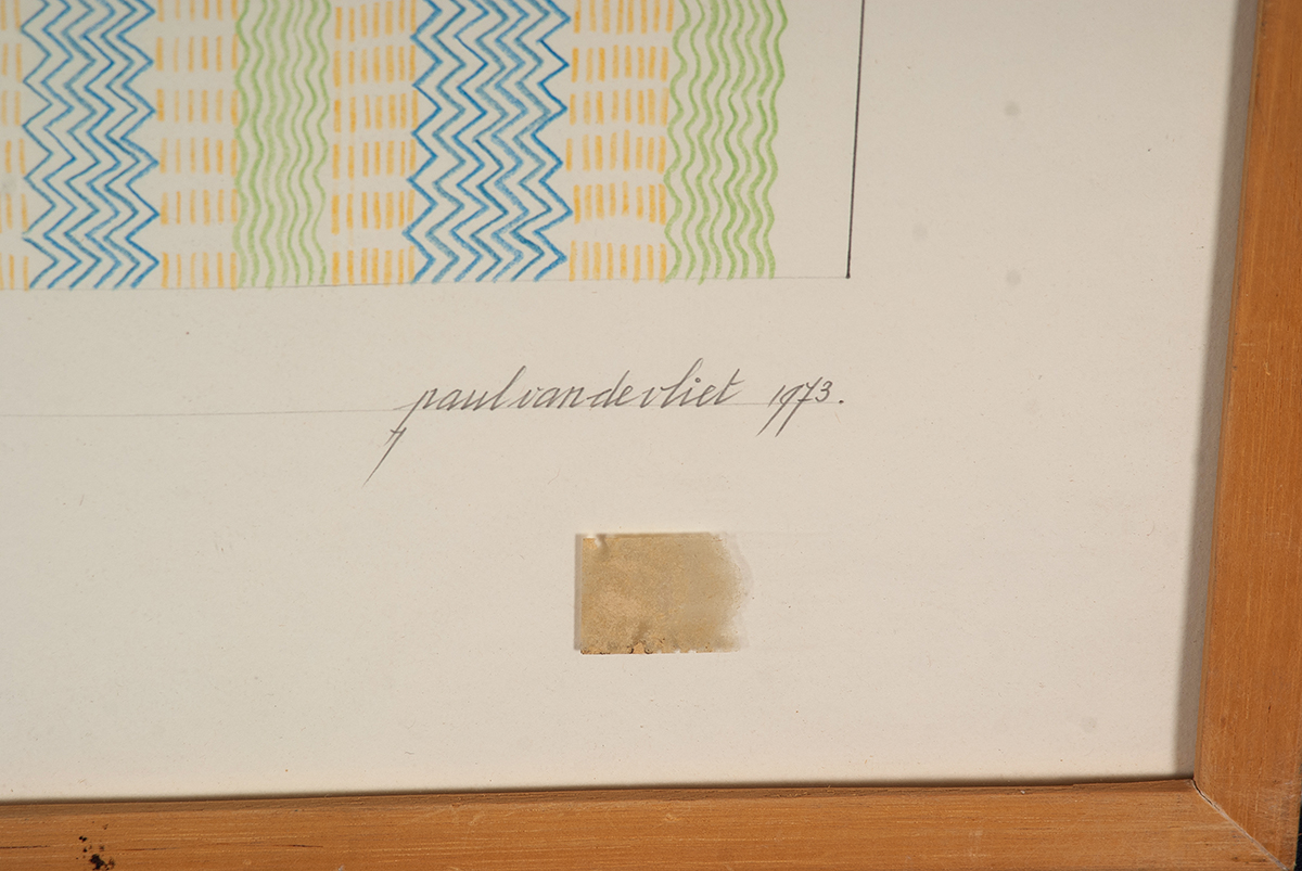 Paul van de Vliet - l/r handig getekende programmatie - Kleurpotlood op papier - 1973 kopen? Bied vanaf 15!