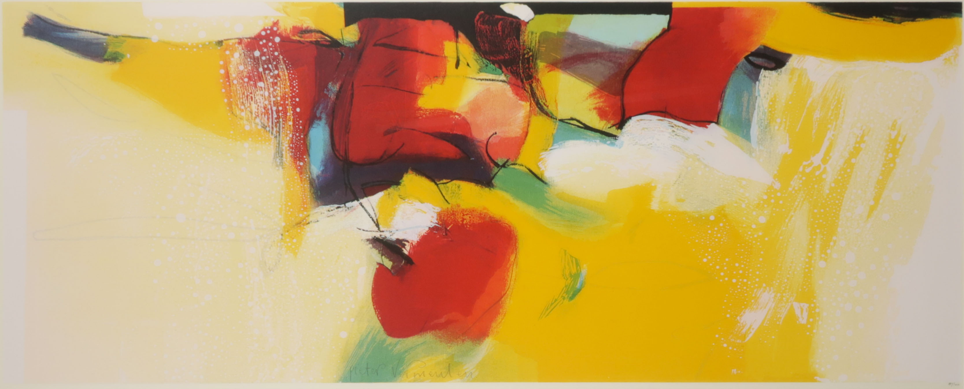 Pieter Vermeulen - Zeefdruk, Kersenschaal - Ingelijst (Groot)  kopen? Bied vanaf 35!