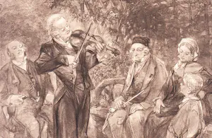 Charles Rochussen - Vioolspeler in een tuin met toehoorders kopen? Bied vanaf 15!
