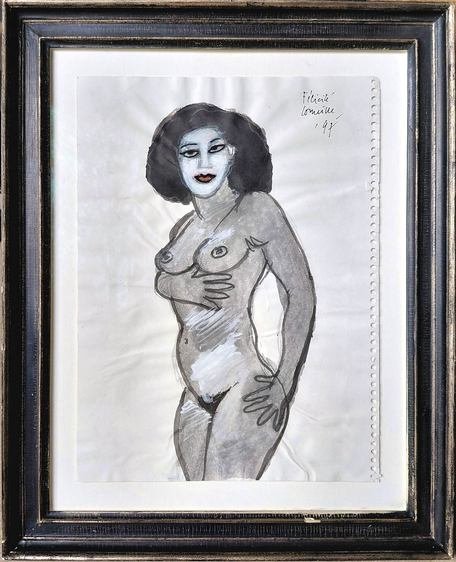 Corneille - Félicité, gemengde techniek op papier (mooi ingelijst) kopen? Bied vanaf 995!