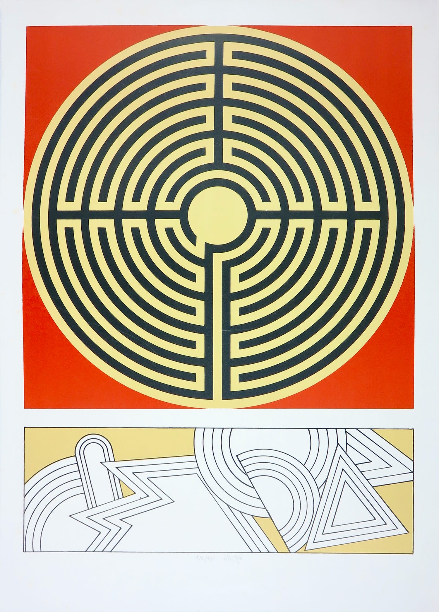 Lucio del Pezzo - Litho, Geometrische compositie kopen? Bied vanaf 1!
