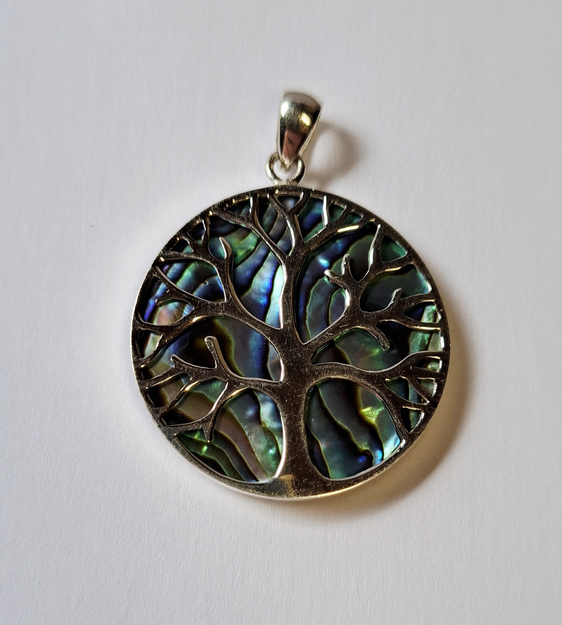 Nieuw grote zilveren hanger met pauaschelp kopen? Bied vanaf 65!