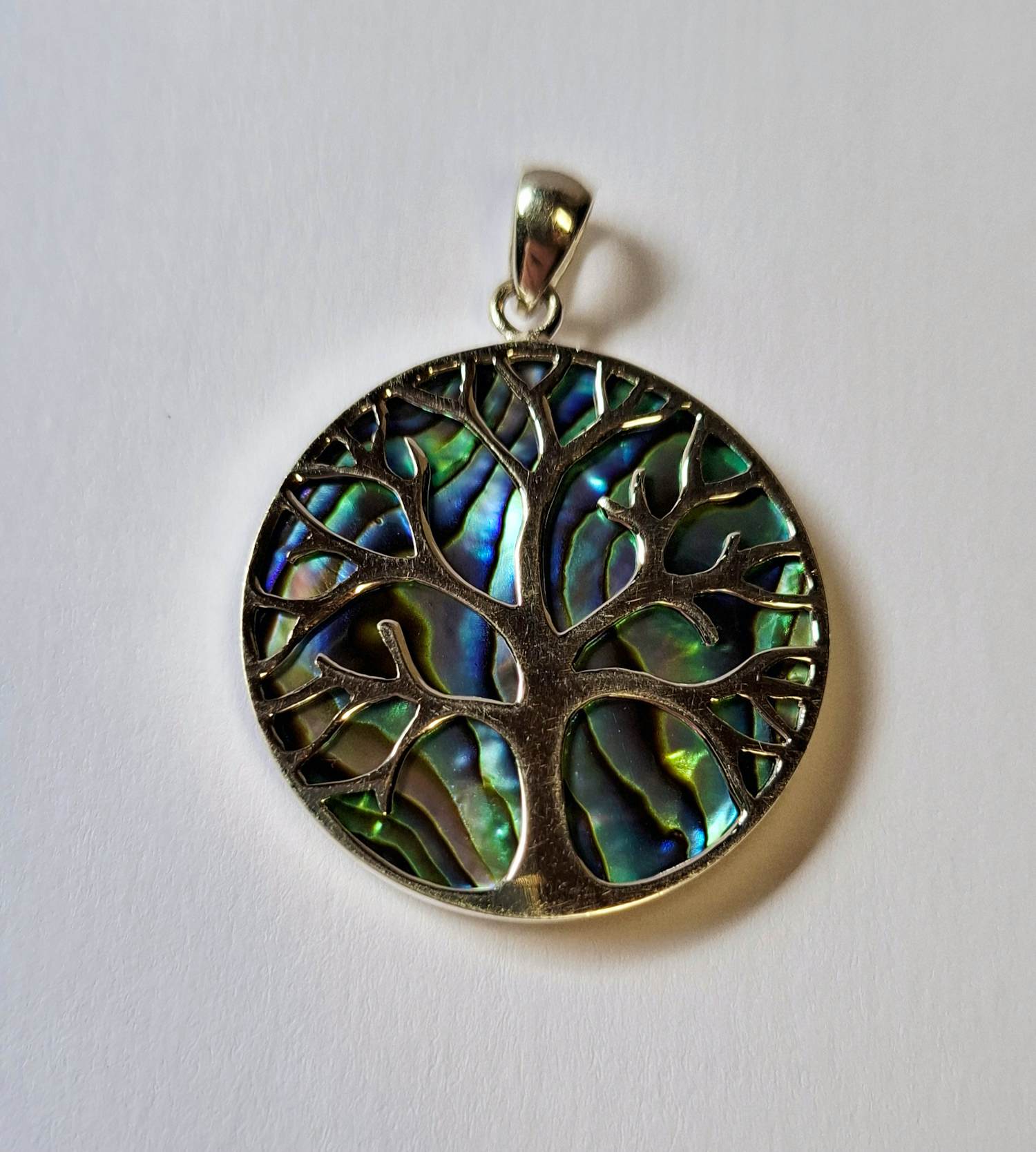 Nieuw grote zilveren hanger met pauaschelp verkocht voor € 65!