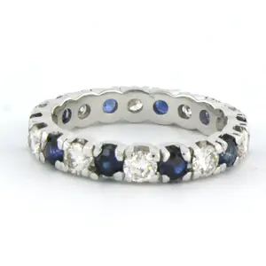 14k witgouden hele alliance met om en om gezet met saffier en diamant kopen? Bied vanaf 900!