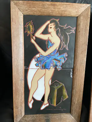 Paul Corriger - 2 ingelijste keramische panelen kopen? Bied vanaf 50!