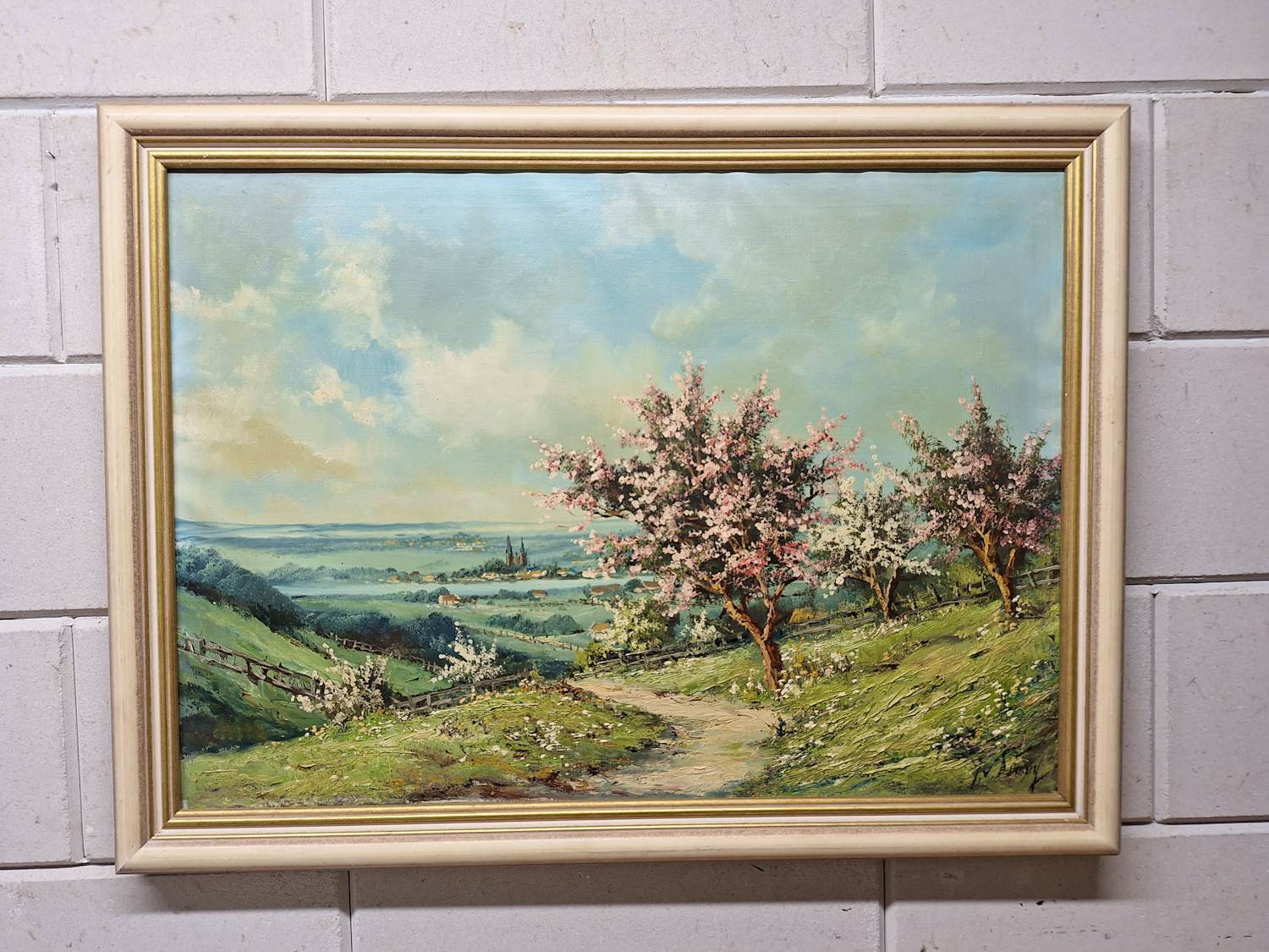 Jean van Dongen - Landschap met diepte en bomen in de bloei kopen? Bied vanaf 65!