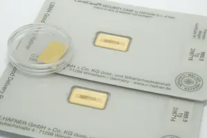 55 - Drie (3) fijn-gouden 999.9 baartjes - fa. C.Hafner Duitsland-  in plastic kopen? Bied vanaf 200!