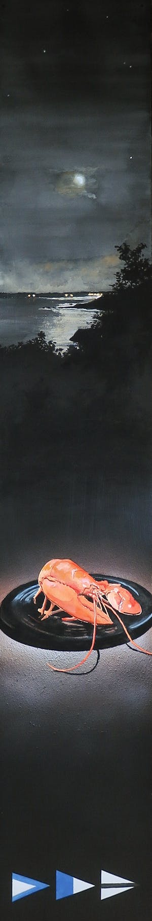 Dike Blair - Grote realistische gouache, Compositie met kreeft - Ingelijst (Zeer groot) kopen? Bied vanaf 500!