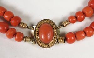 14K Goud - Collier, armband en ring met bloedkoraal kopen? Bied vanaf 300!