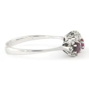 18k witgouden ring met robijn en diamant 0.25ct - rm 19(60) kopen? Bied vanaf 280!