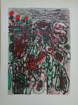 Corneille - ABSTRACTIE / KLEURLITHO / 90x63cm / SIG / 1963 kopen? Bied vanaf 295!