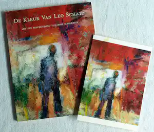 Leo Schatz - Gesigneerd boek en Expositie-uitnodiging, De kleur van Leo Schatz – 1989 verkauft für € 1!