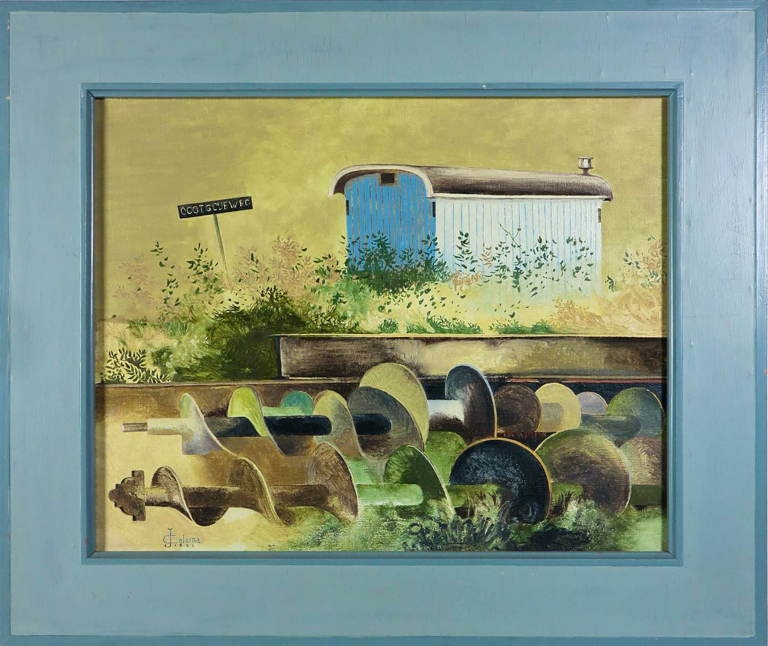 Jose Calsina - Olieverf op doek, Oost Gouweweg - Ingelijst kopen? Bied vanaf 250!