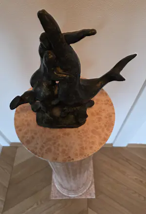 Nic Jonk - Groen gepatineerd bronzen beeld - Zee - 1976 - 1/1 (origineel) - 30 x 28 x 15 cm kopen? Bied vanaf 1150!