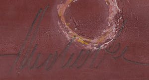 Theo Koster - Zeefdruk en collage, Liggend rood - Ingelijst (Groot) kopen? Bied vanaf 50!